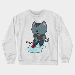 Cat Ice Hockey Ice hockey stick Crewneck Sweatshirt